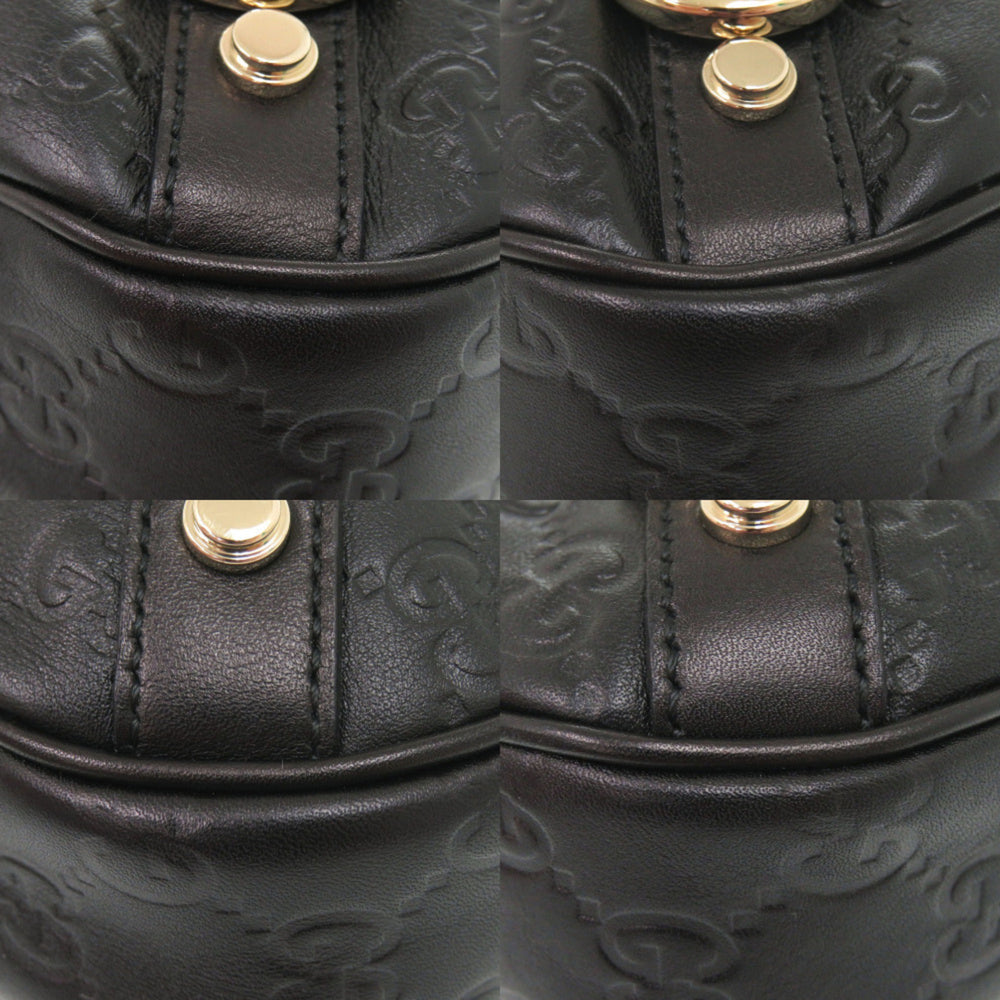 Like new Gucci Abbey Guccissima 13078 one-shoulder bag in black leather. 0282 GUCCI — Like New