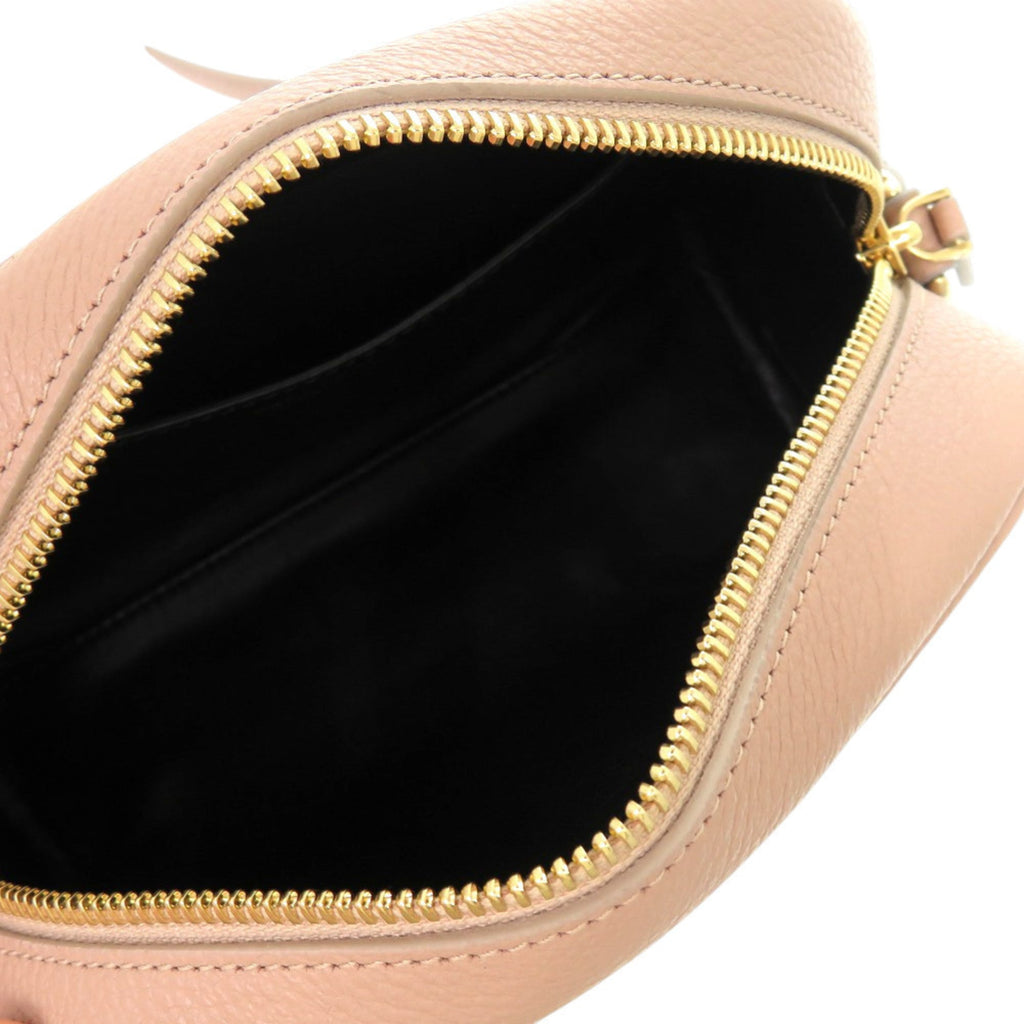 Salvatore Ferragamo Gancini EE 21 8372 Leather Shoulder Bag in Pink Beige with Gold Hardware (Product Code: 0927)