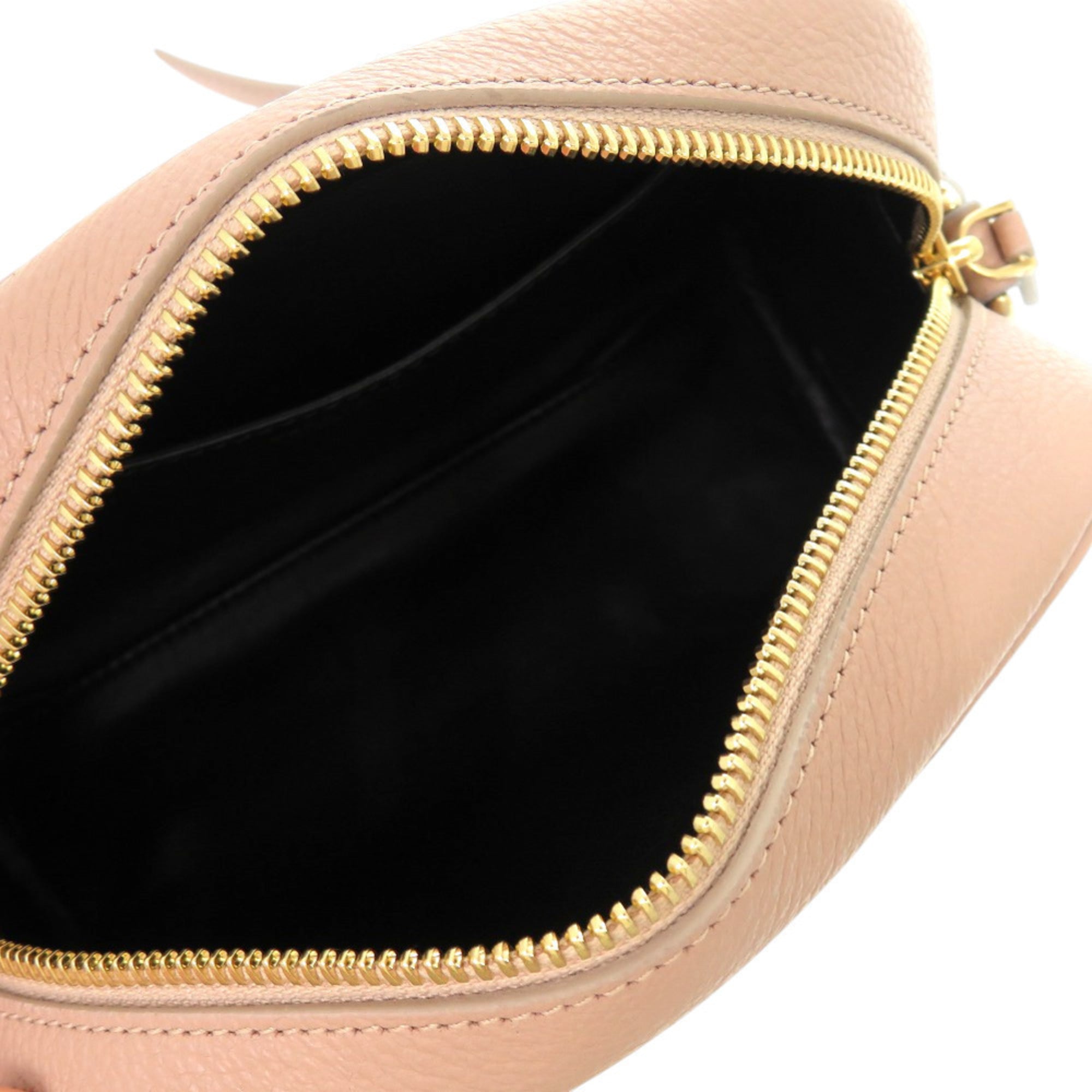 Salvatore Ferragamo Gancini EE 21 8372 Leather Shoulder Bag in Pink Beige with Gold Hardware (Product Code: 0927)