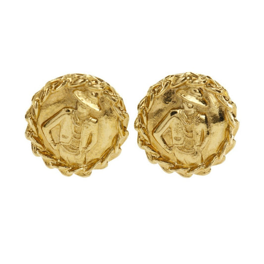 CHANEL Coco Mademoiselle Earrings, Gold Plated, Approx. 21.2g, Women's
