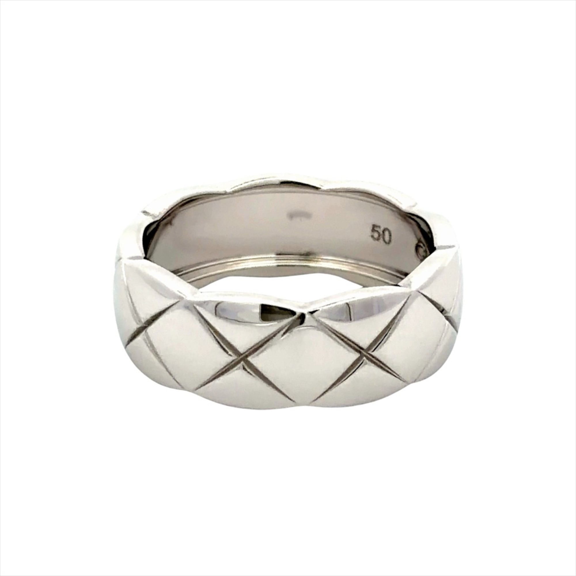 Chanel Coco Crush Medium Ring, Size #50, J10570, 18KWG, 5.9g, White Gold, Women's Ring — Like New