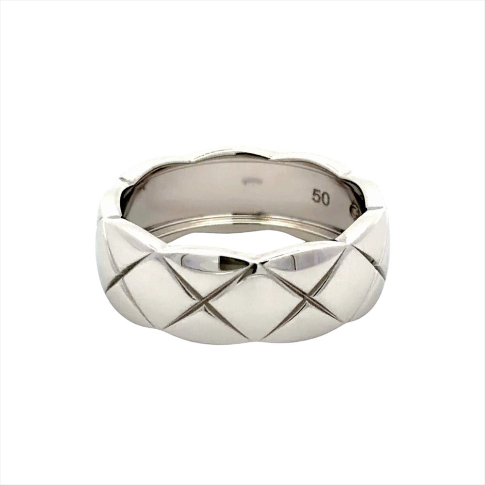 Chanel Coco Crush Medium Ring, Size #50, J10570, 18KWG, 5.9g, White Gold, Women's Ring — Like New