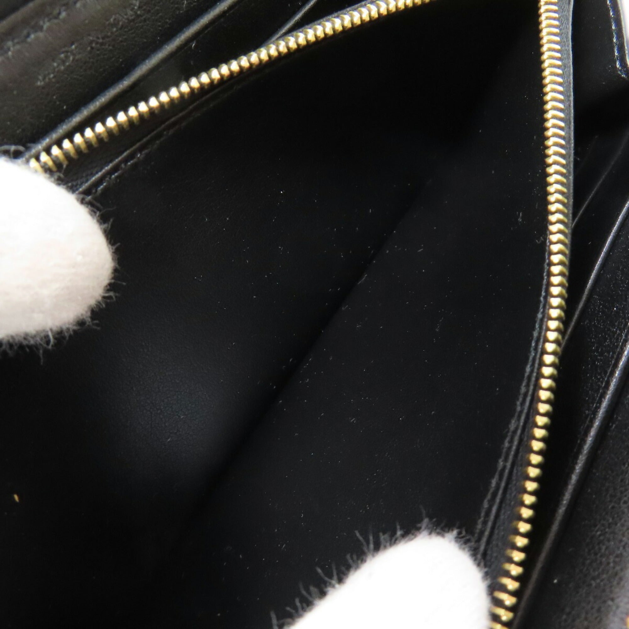 CELINE Round Long Wallet Leather Women's