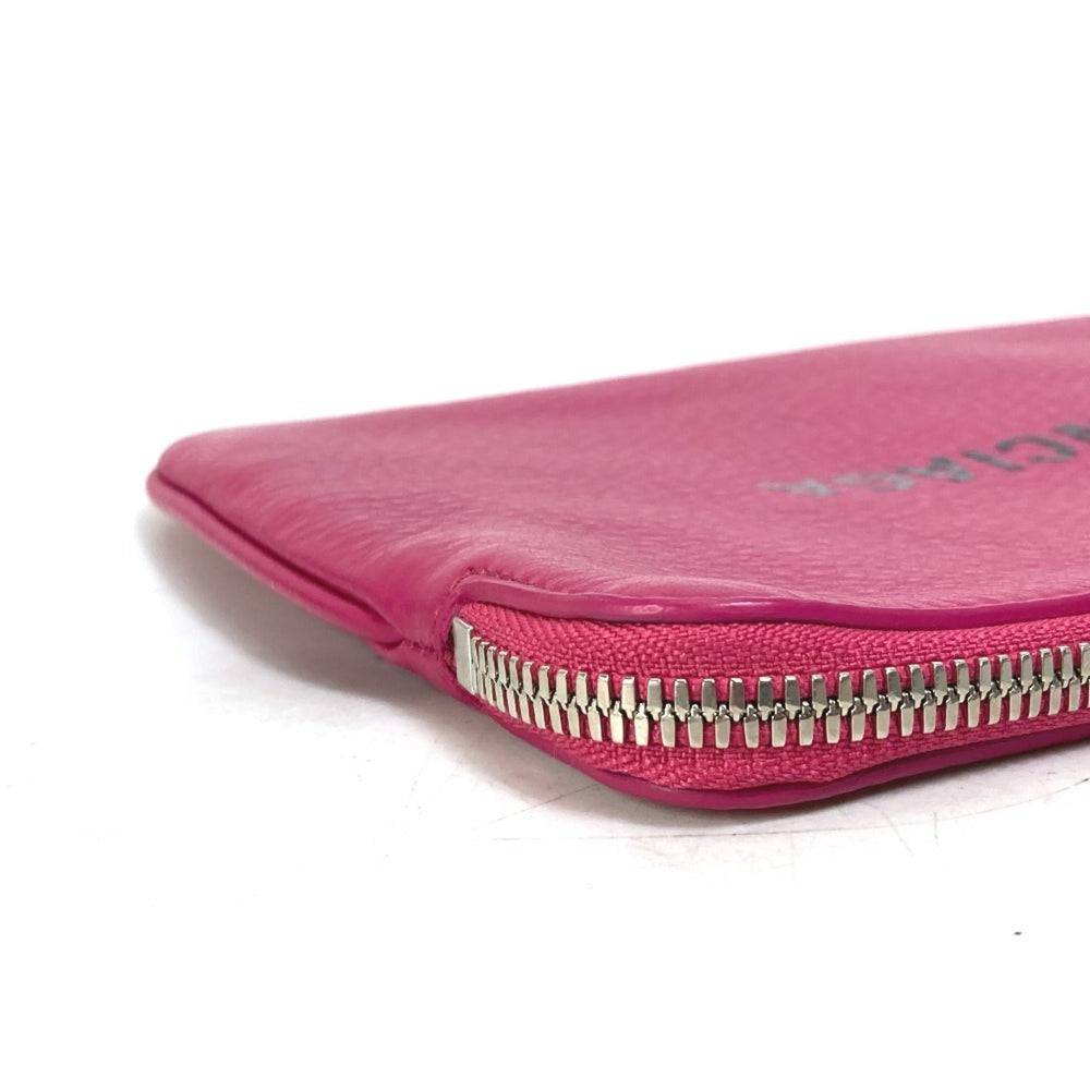 BALENCIAGA 492465 Logo Everyday Pouch M Bag Clutch Leather Women's Pink — Like New