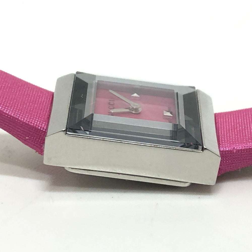 GUCCI 128.5 Pink Shell Quartz Wristwatch Watch SS Ladies Silver S-240816-8 — Good