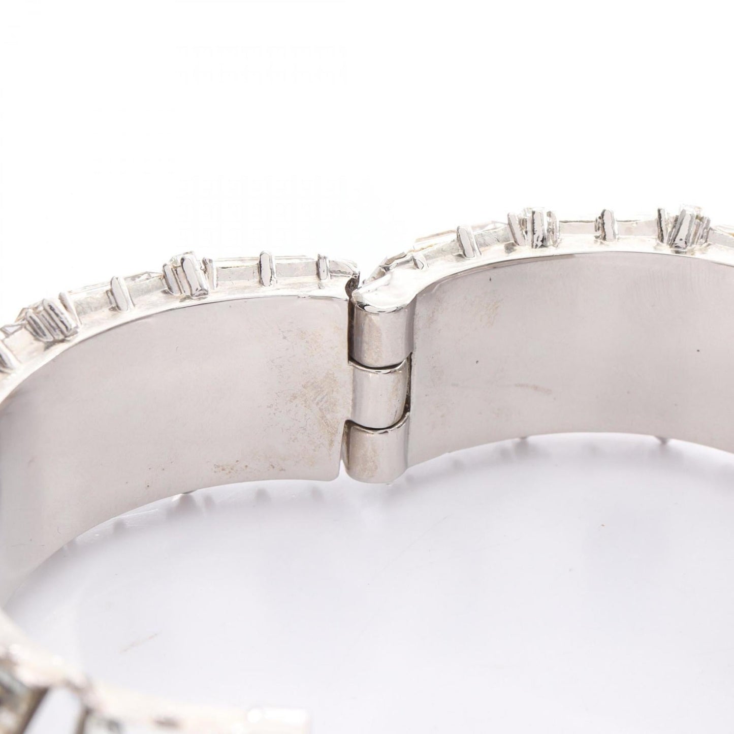 Gucci Crystal Bangle with Beads, Stainless Steel, Clear and Silver