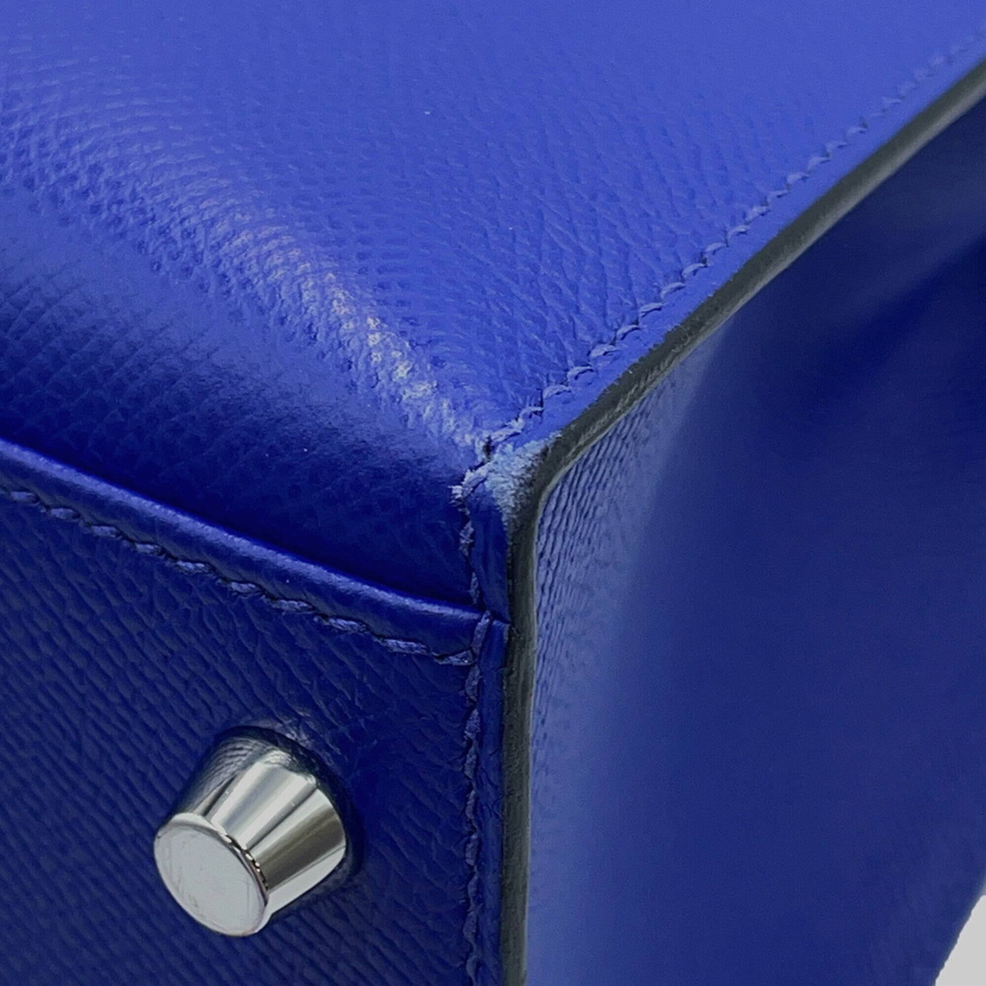 Hermes Kelly 28 Handbag, Sellier Stitching, Blue Electric Matte Epsom Leather, B Stamp, 2-way Shoulder Bag. Kelly, Women's Handbag — Like New