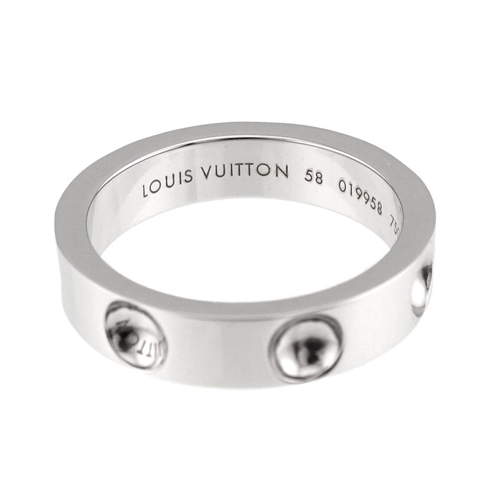 Louis Vuitton Petit Bague Empreinte Ring #58, 18K WG (White Gold 750) — Like New