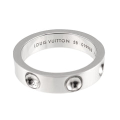 Louis Vuitton Petit Bague Empreinte Ring #58, 18K WG (White Gold 750) — Like New
