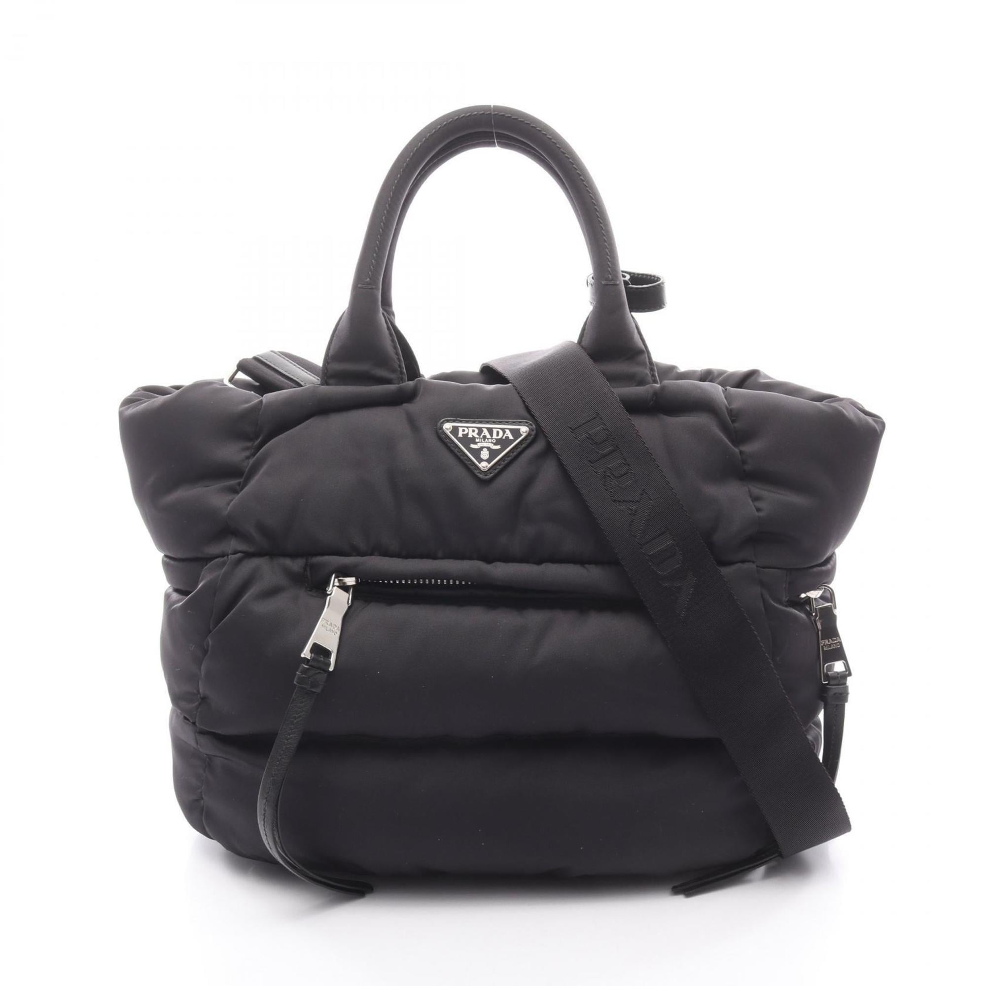 Prada Tessuto Bomber handbag in nylon and leather, black, BN2632.