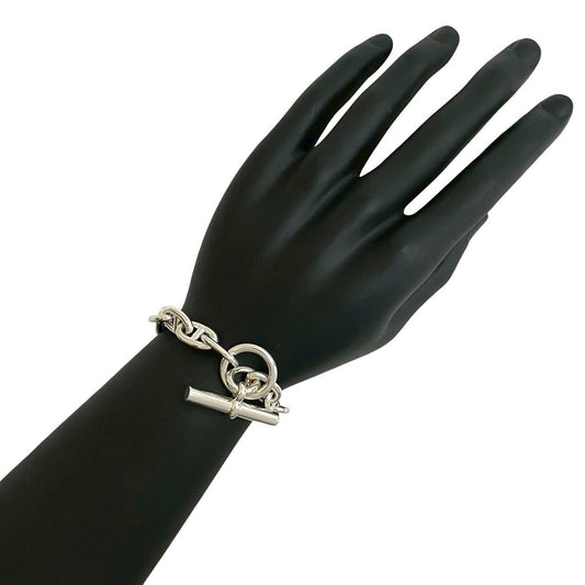 HERMES Chaine d'Ancre MM 16-link Sterling Silver 925 Chain Bracelet, 790-4