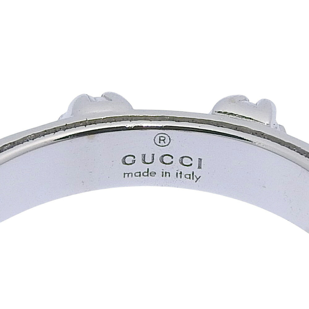 Like new Gucci 5.0g GG Interlocking G Ring in 18K White Gold with Full Diamonds, size 9 — Like New