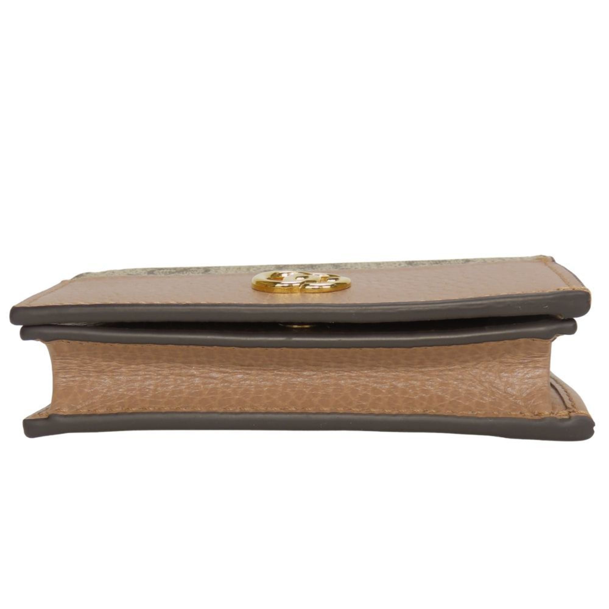 Gucci Bi-fold Wallet 658610 GG Marmont Supreme Canvas Leather Dusting Pink Beige Bi-color Compact Women's GUCCI