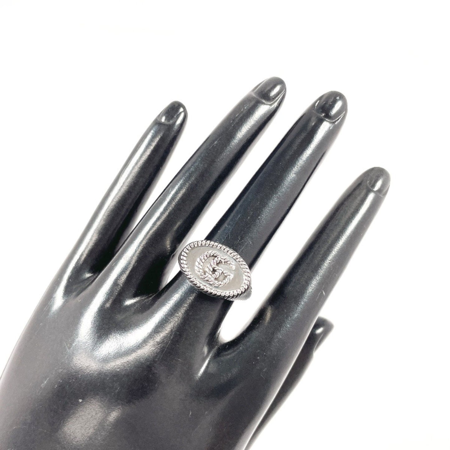 GUCCI Double G Twist Ring, 925 Sterling Silver, Size 14, Unisex