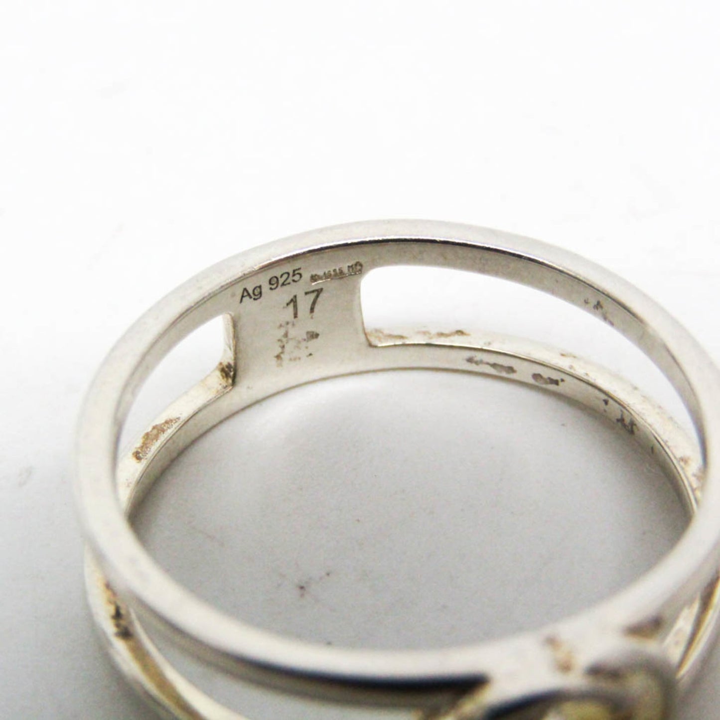 Gucci Interlocking G Thin Open Band 298036 J8400 8106 Silver 925 Fashion Band Ring Silver