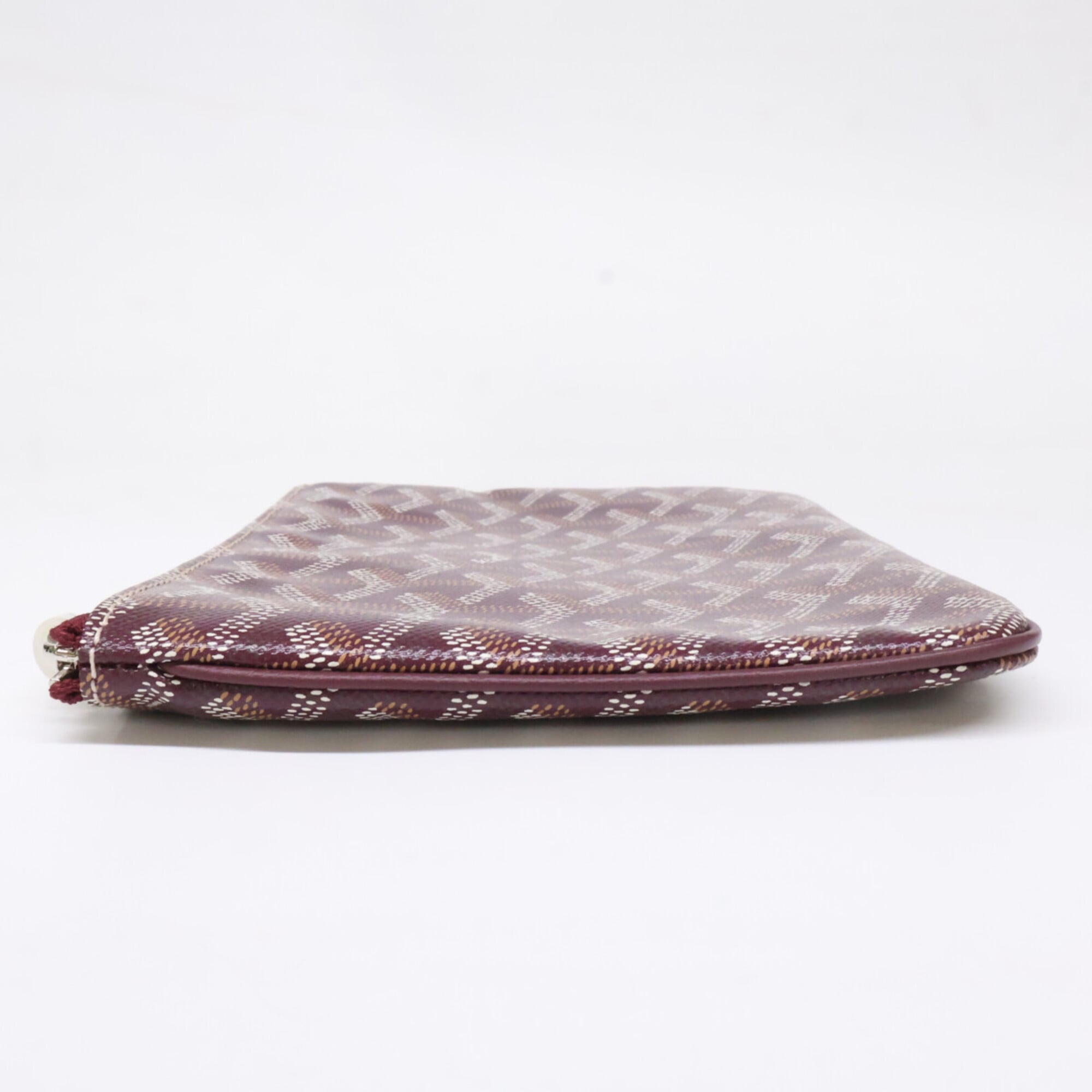 GOYARD Sena PM Clutch Bag Pouch Burgundy Silver Hardware Women's — Like New