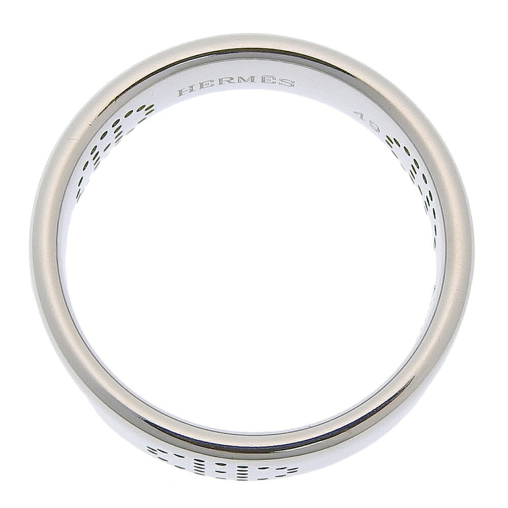 Hermes Eclipse Ring, approximately 6.3g, K18WG White Gold, Au750 stamped, size #49 (approximately US 8.5) — Like New