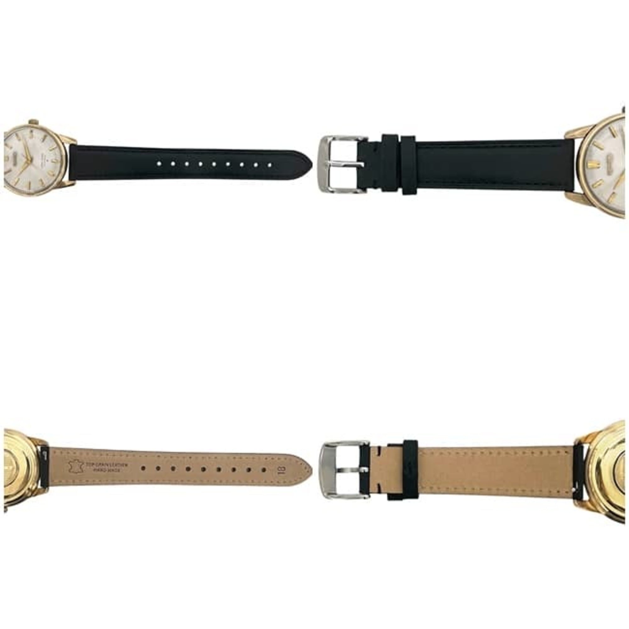 Seiko King Watch, White, Gold, Black, 44-2000, Stainless Steel, Leather Strap, Manual Winding — Good
