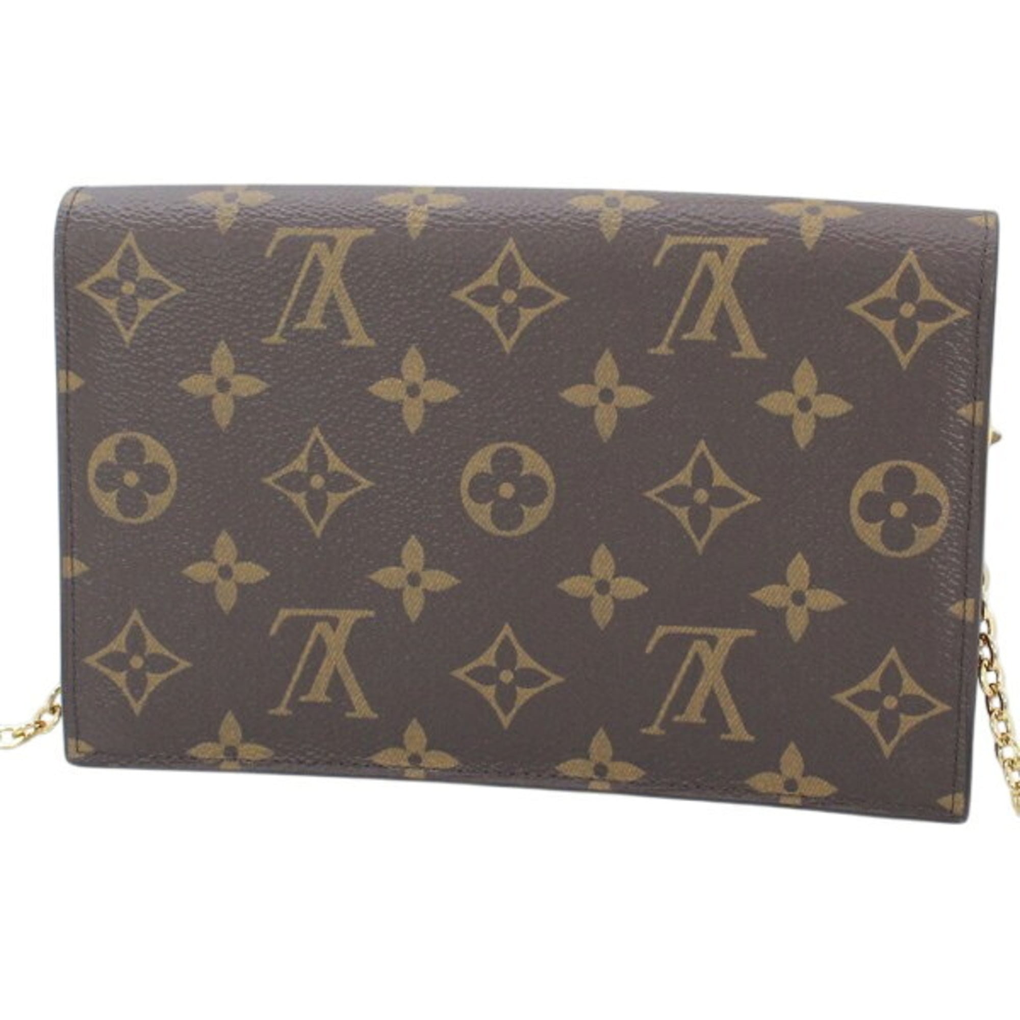 LOUIS VUITTON Chain Wallet Shoulder Bag Monogram Portefeuille Flore M67404 Women's KM3319 — Like New