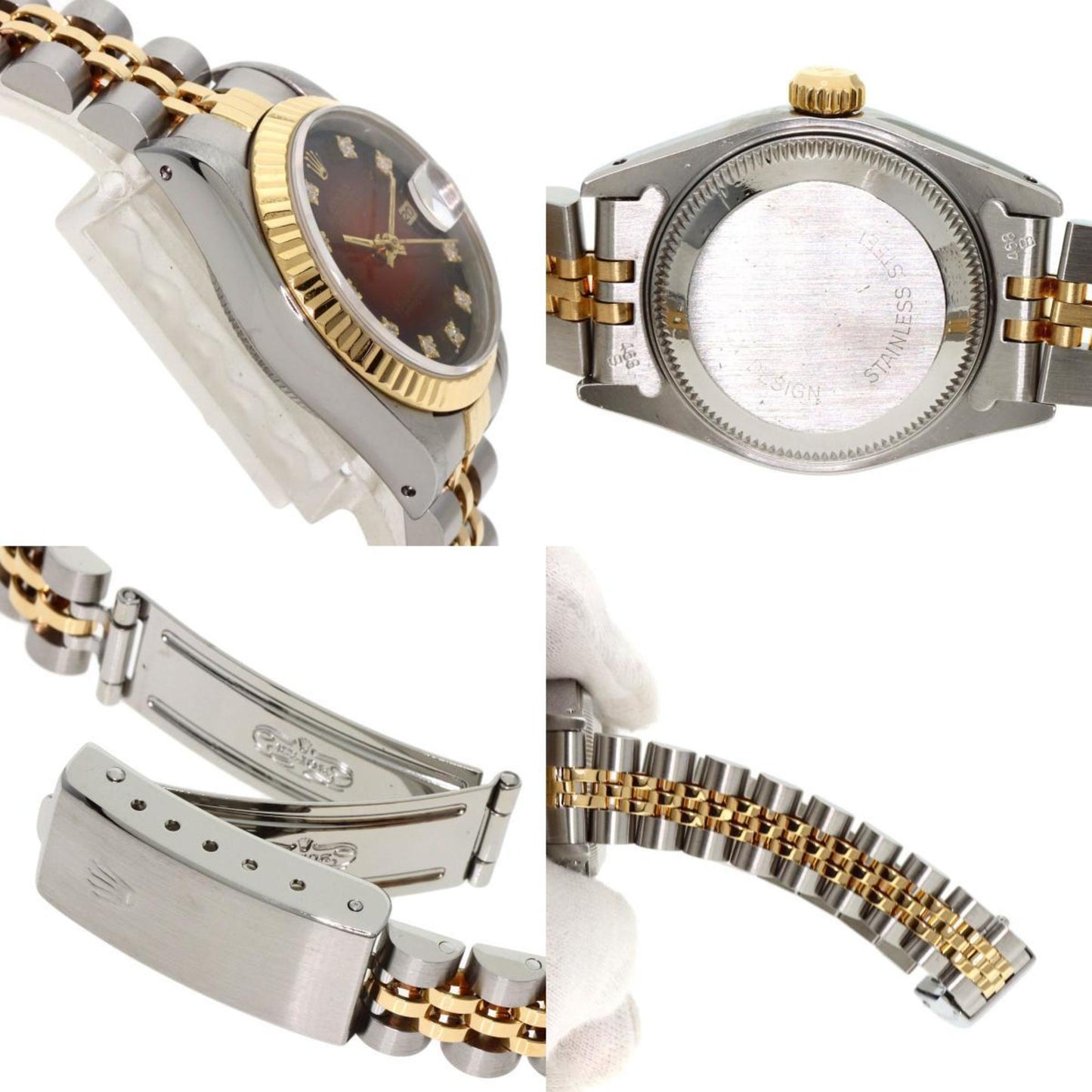 Rolex 69173G Datejust 10P Diamond Watch Stainless Steel SSxK18YG Ladies ROLEX