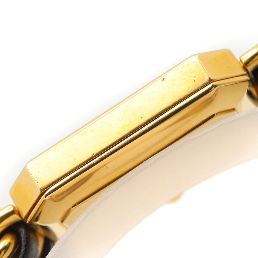 Chanel CHANEL Première Watch, Gold Plated (GP), Leather Strap, Women's, Black, H0001 — Very Good