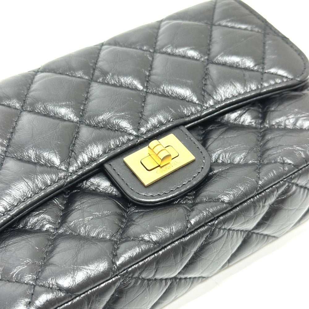 CHANEL AP2215 2.55 Mademoiselle Matelasse Chain Wallet Shoulder Bag Calfskin Women's Black G-230510-29 — New - Store Return