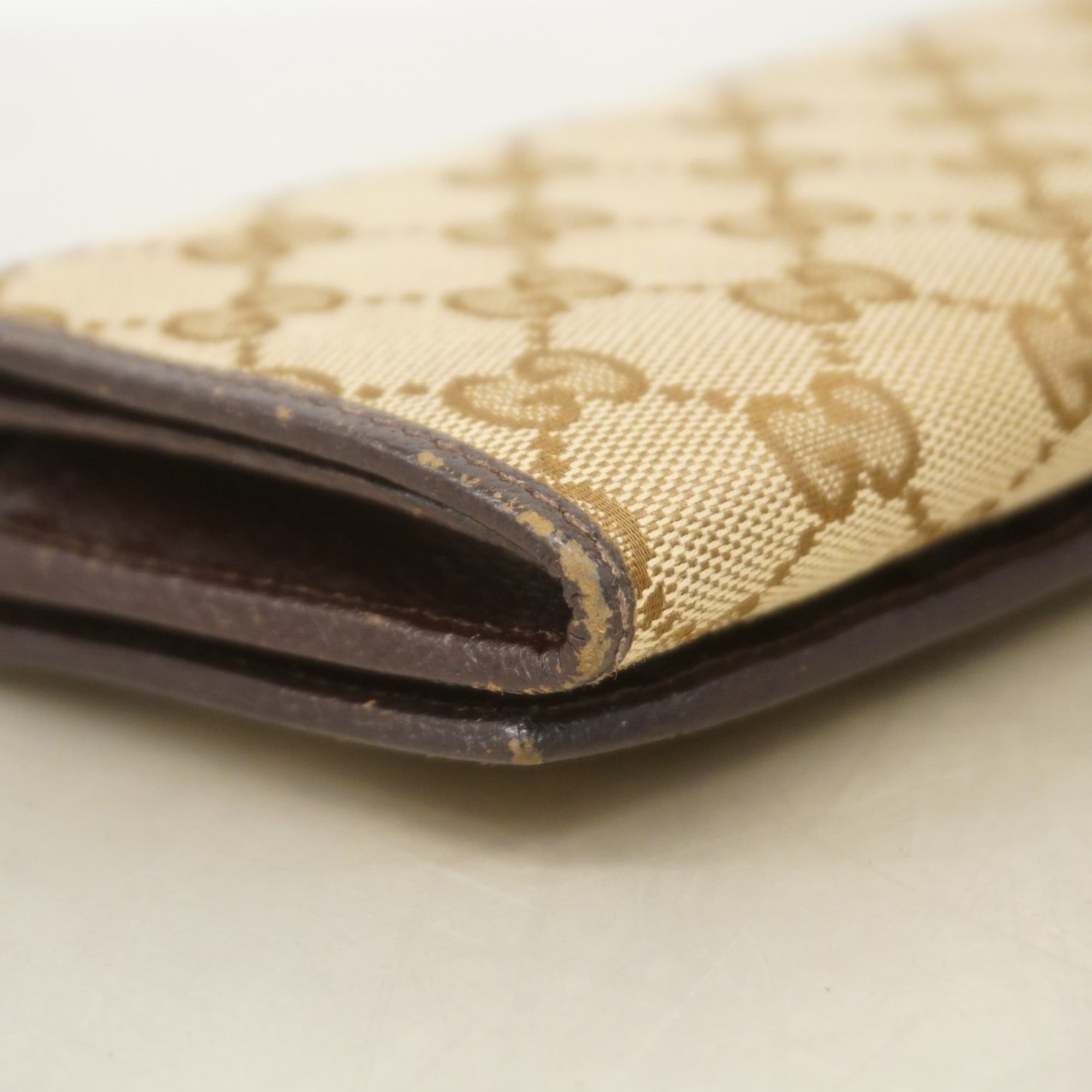 Gucci GG Canvas Long Wallet 244946 Brown Women's