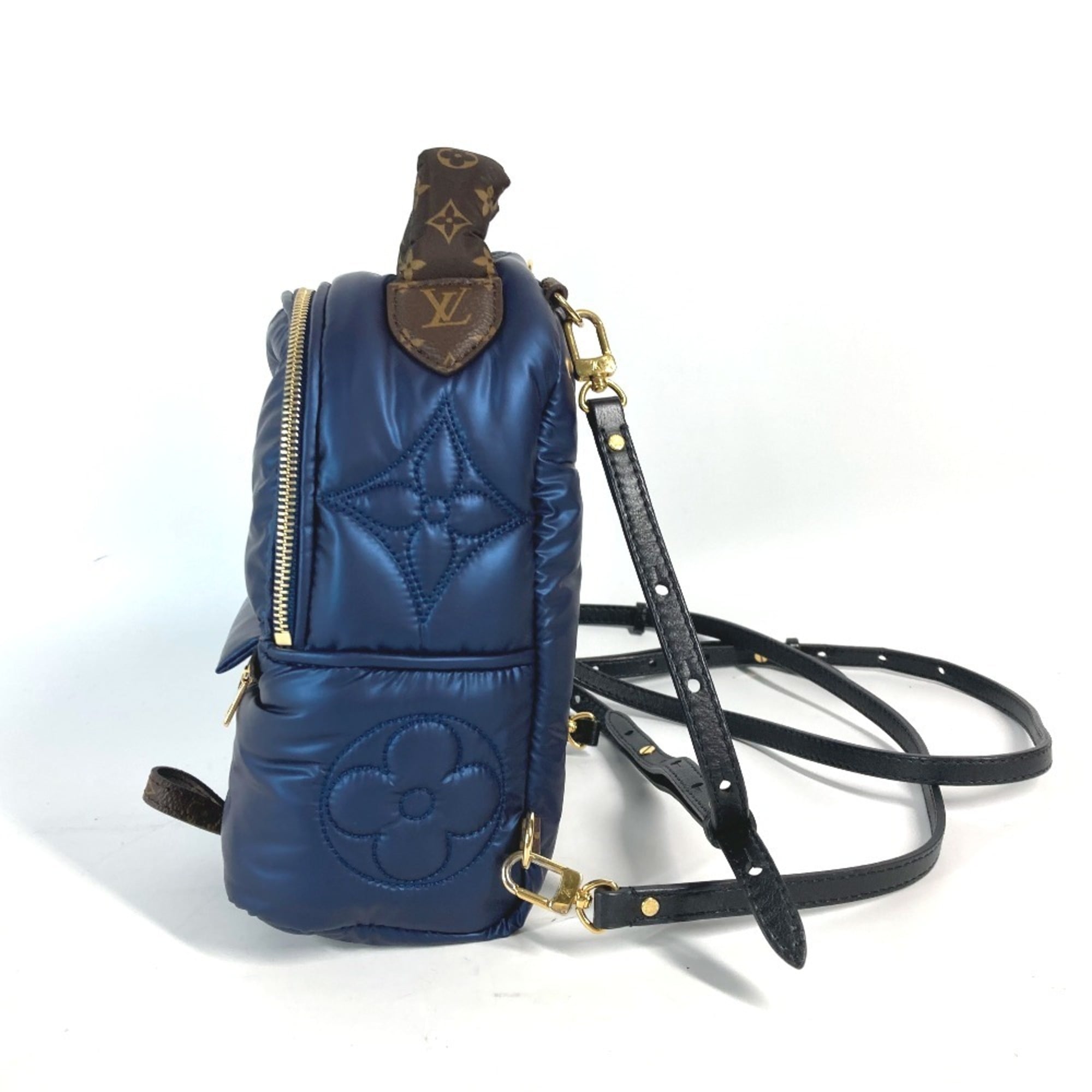 LOUIS VUITTON M21060 Monogram Palm Springs Backpack MINI Rucksack Nylon Canvas Women's Navy MO-240630-15 — Like New