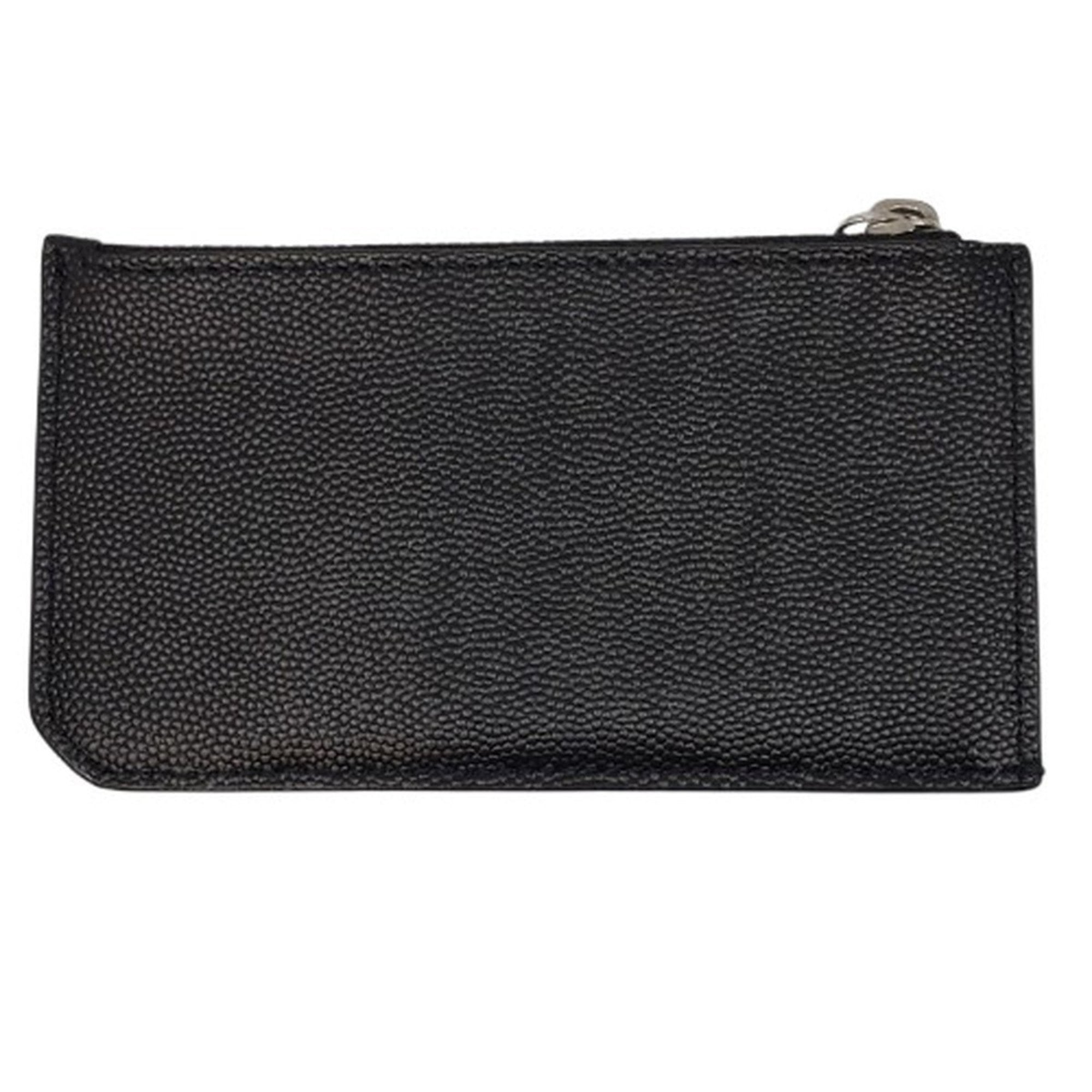 SAINT LAURENT Caviar Leather Card and Coin Case 609362, Black, Kaizuka Store, ITEAYMS3Y3XI RK2568D