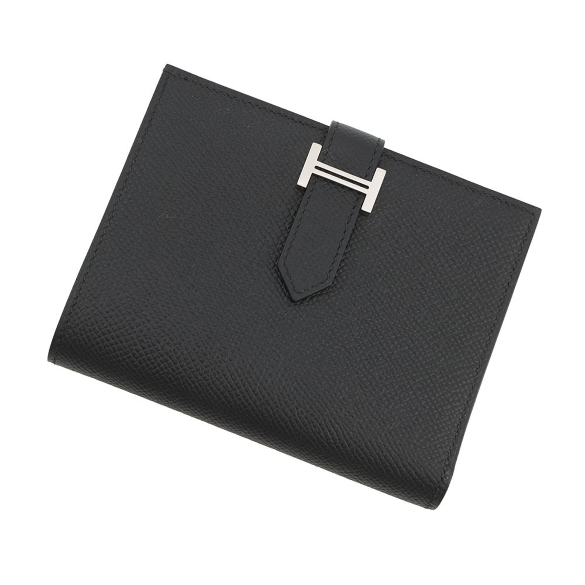 Hermes Hermès Bearn Compact Bifold Wallet in Black, Epson, B Stamp, Epson Black