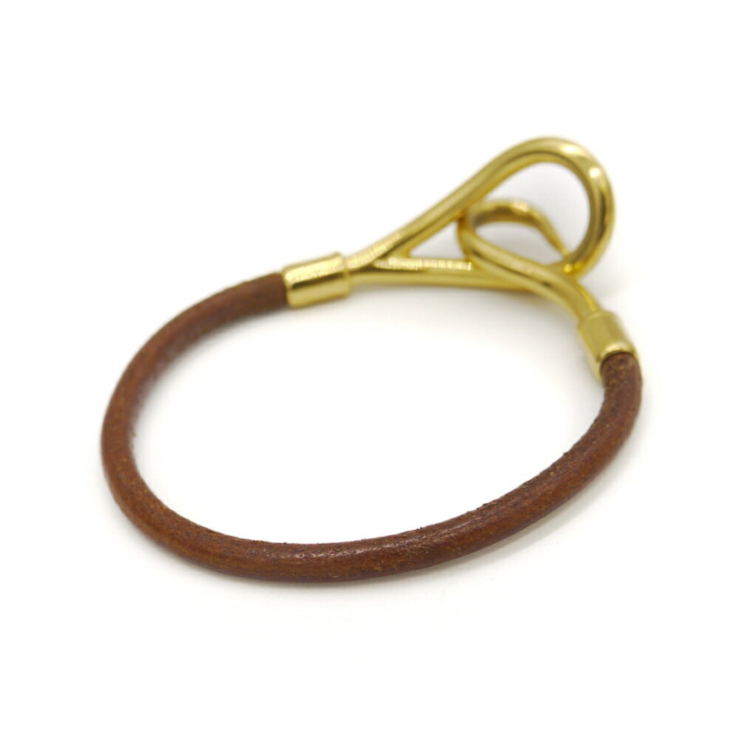 HERMES Jumbo Bracelet Leather Brown