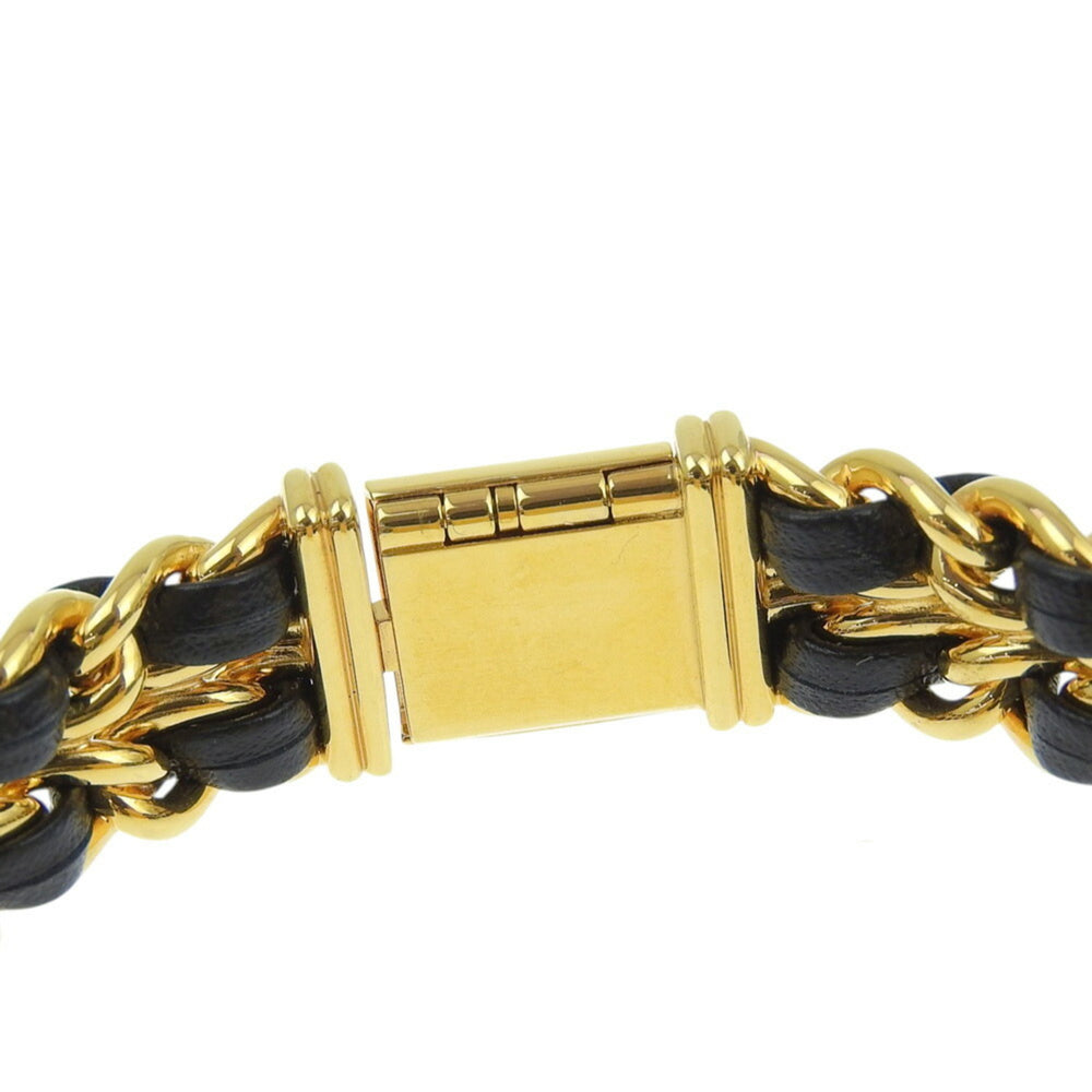 CHANEL Premiere S Watch H0001, Gold-Plated Leather Quartz Movement, Analog Display, Black Dial, Women's — Very Good