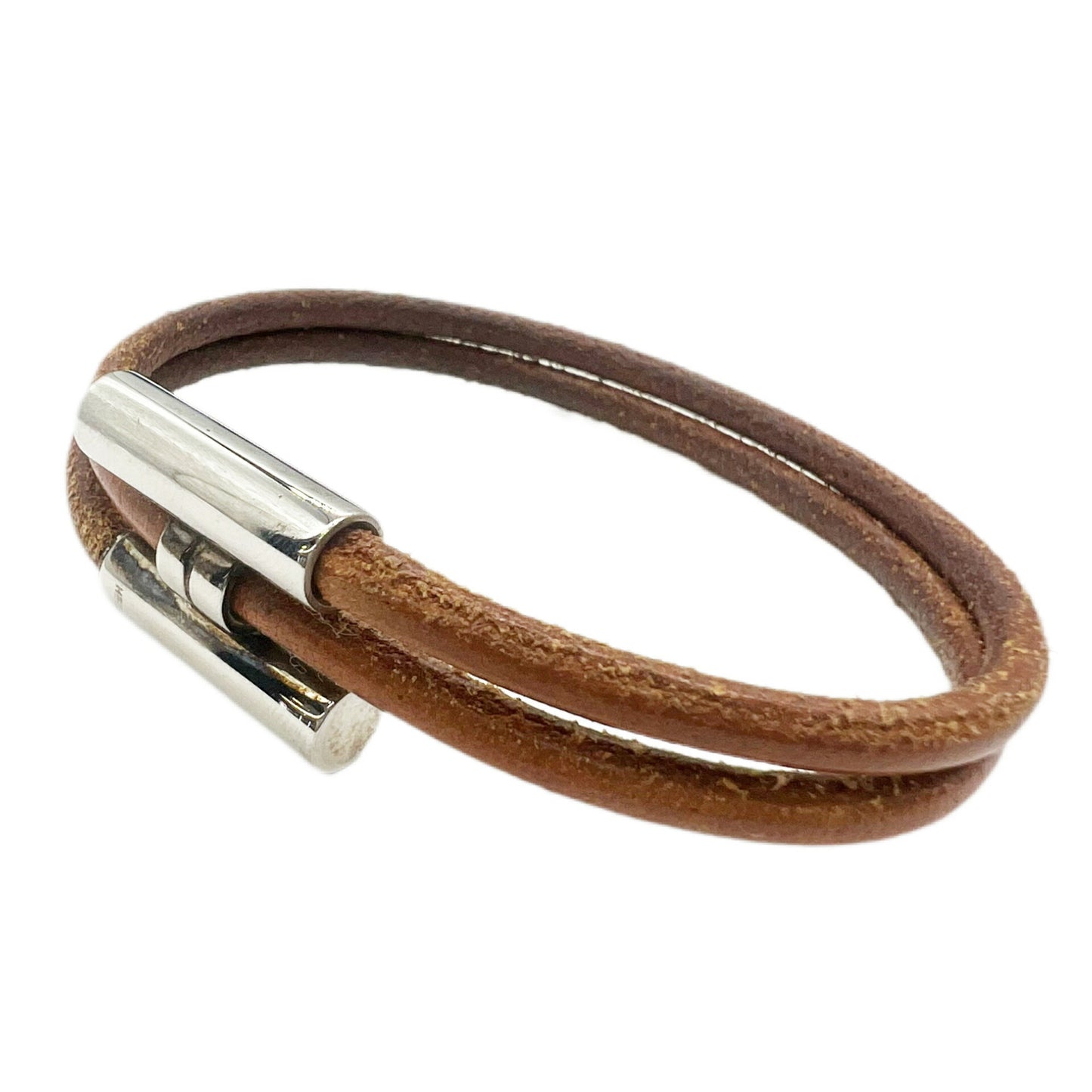 HERMES Turni Bracelet Brown Leather Ladies