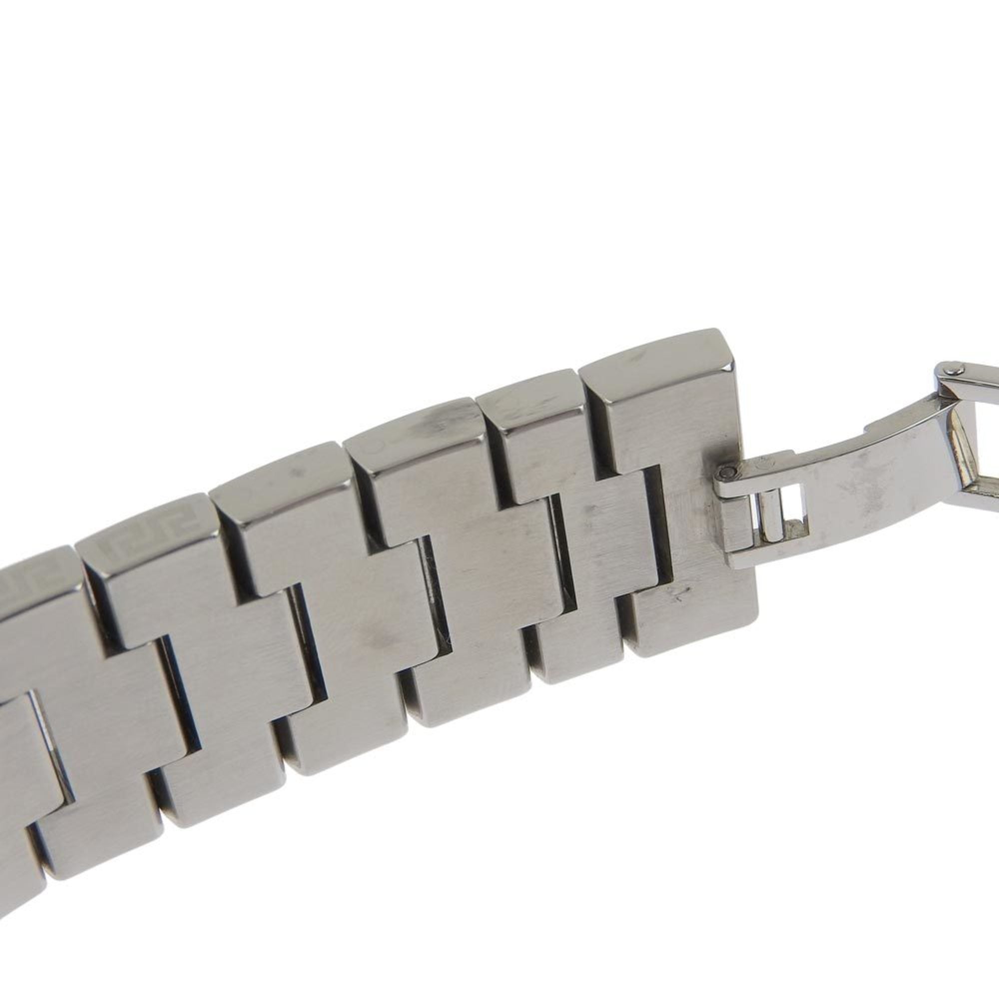 Versace stainless steel silver quartz analog display ladies black dial watch — Very Good