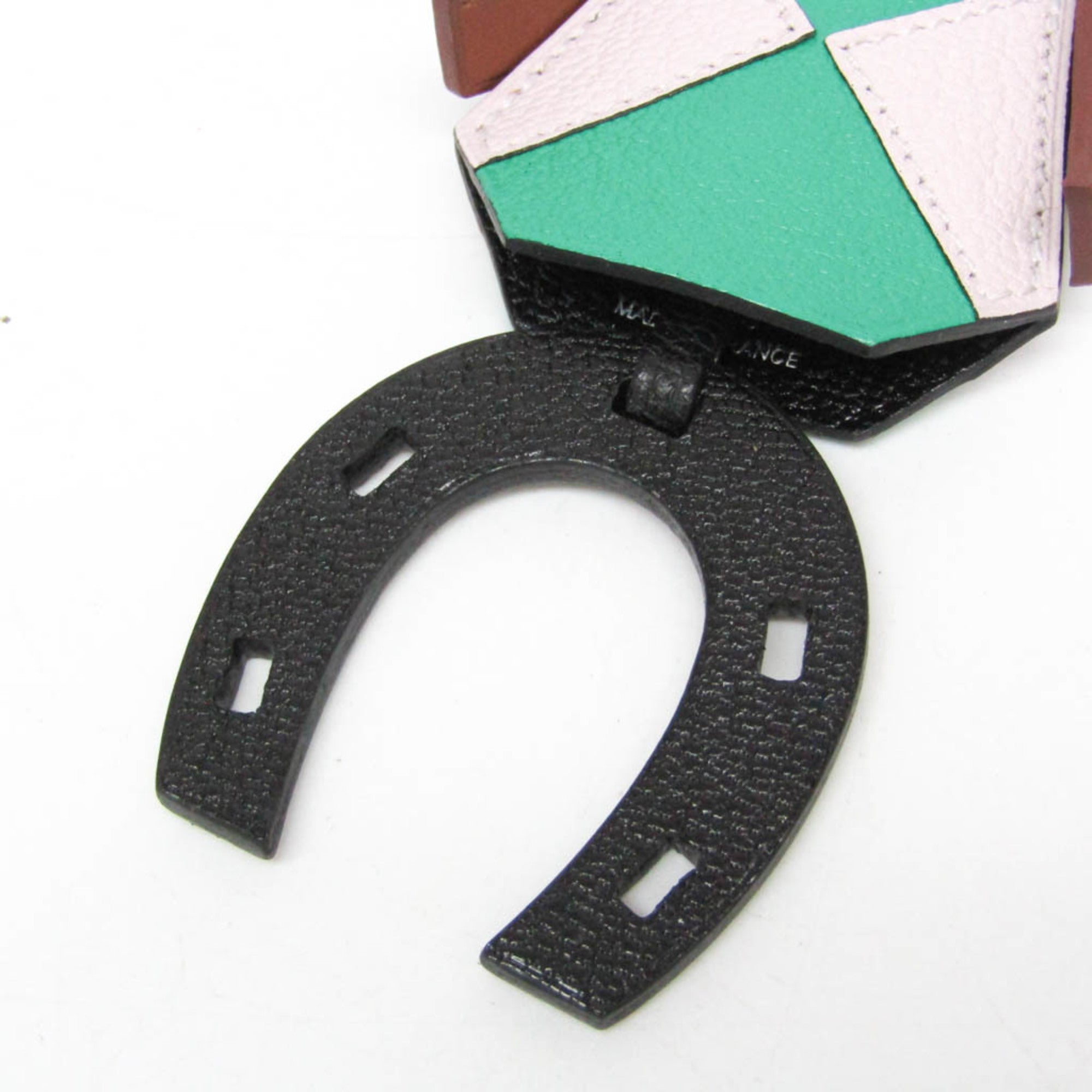 Hermes Barenia Leather,Chevre Myzore Leather Handbag Charm Brown,Green,Light Pink Jockey Charm — Like New