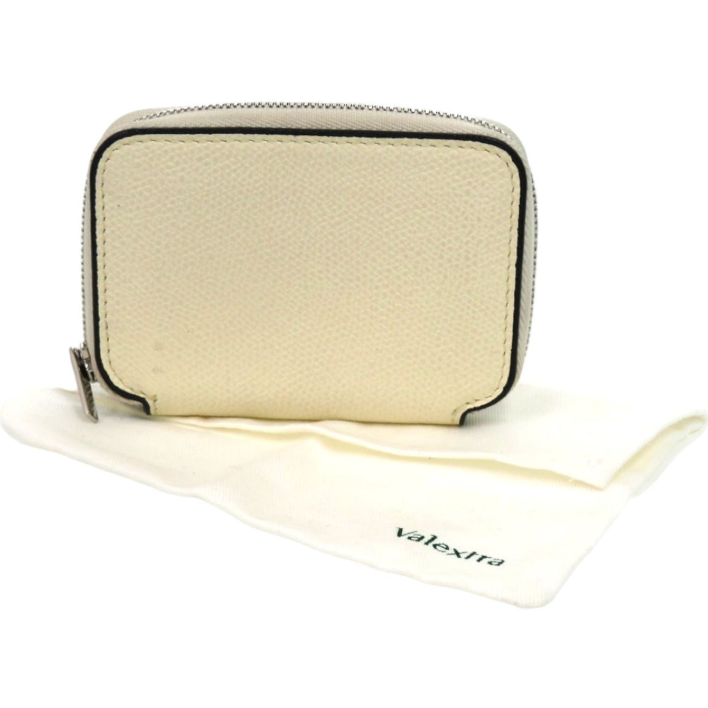 Valextra Zip Around Card Holder SGZA0010028LRLCC99WW Soft Calfskin White Coin Case 1336