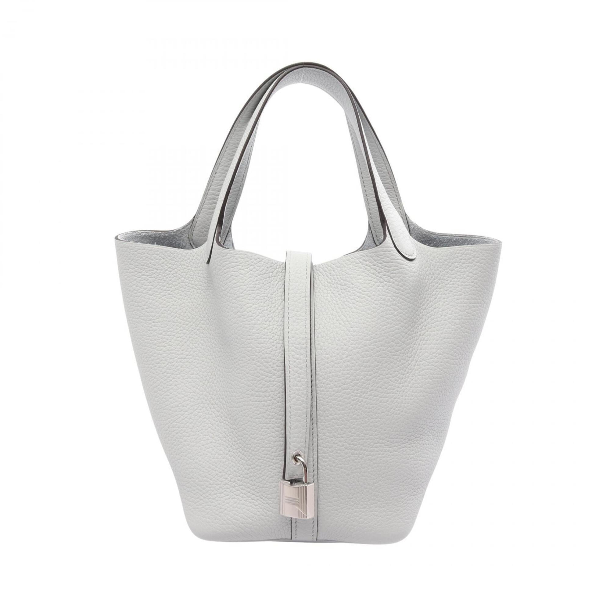 Hermes Picotin Lock PM Blue Pale Handbag, Taurillon Clemence Leather, Women's — New - Store Return