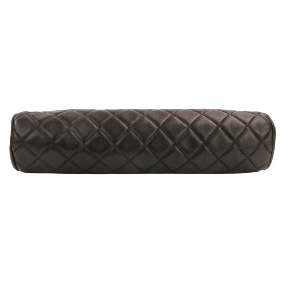 CHANEL Timeless Quilted Coco Mark Leather Clasp Clutch Bag, Black, Women's — Like New