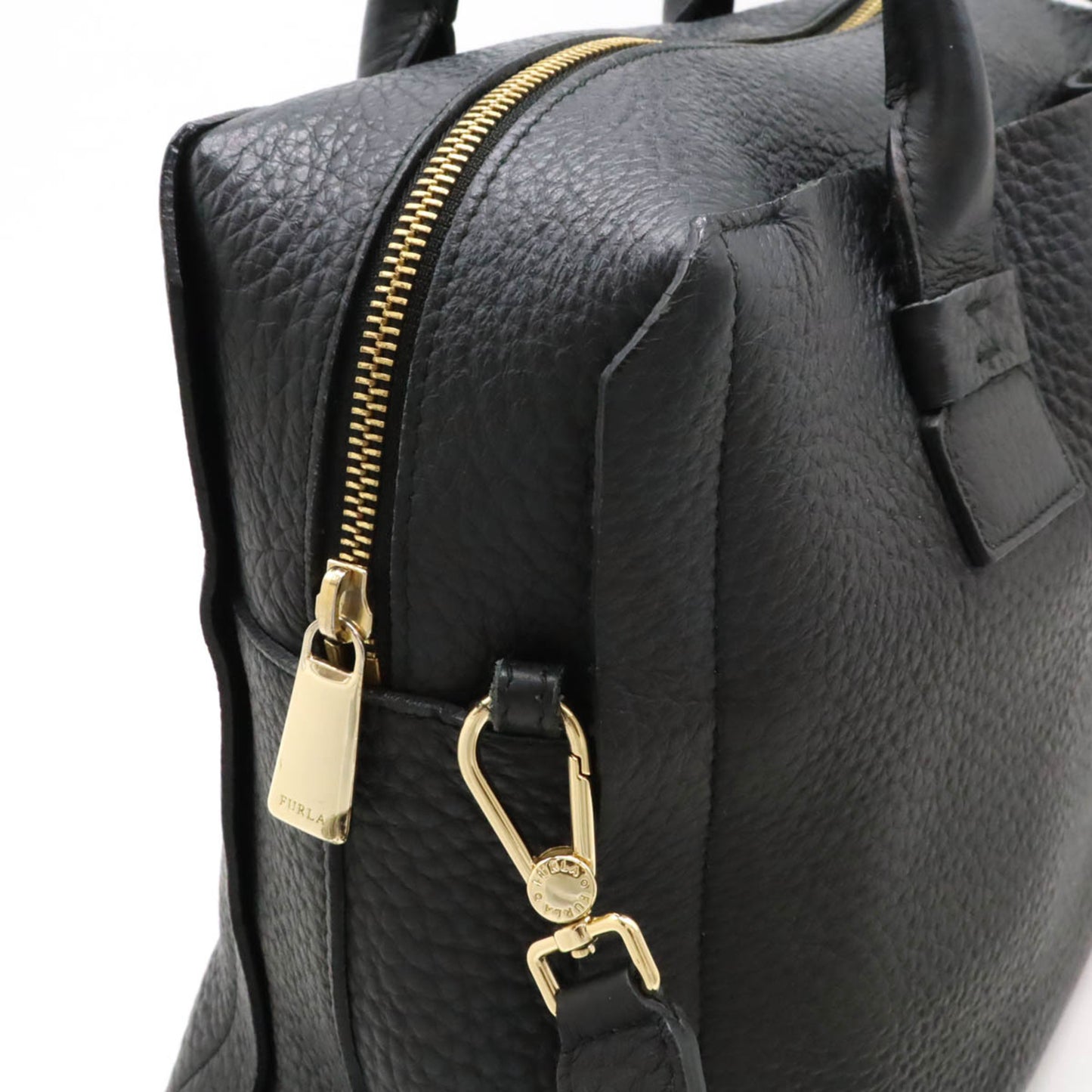 FURLA Capriccio handbag, tote bag, shoulder leather, dark grey