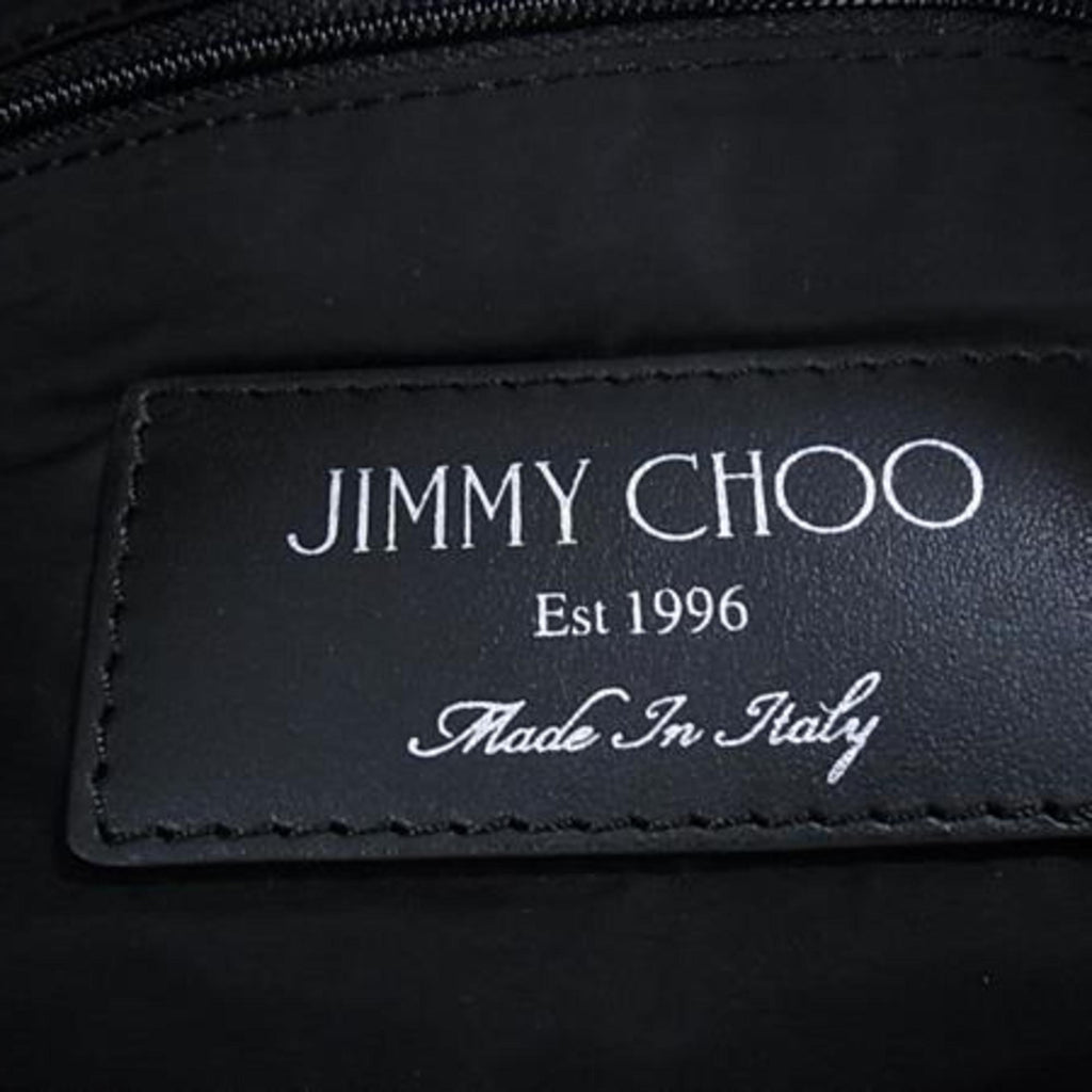 JIMMY CHOO Fitzroy Backpack in Silver and Black Nylon Leather with Star Studs for Men Women