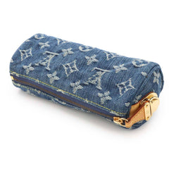 Louis Vuitton Monogram Denim Trousse Speedy GM Handbag Pouch Blue M95081 Gold Hardware — Like New