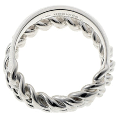 Hermes Boucles Sellier Inflexible Ring, Ag925 Silver — Like New