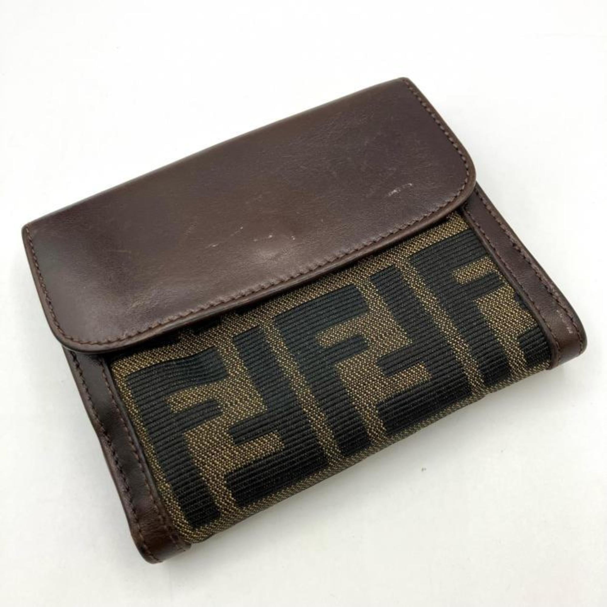 FENDI Zucca Bifold Wallet Brown Fendi