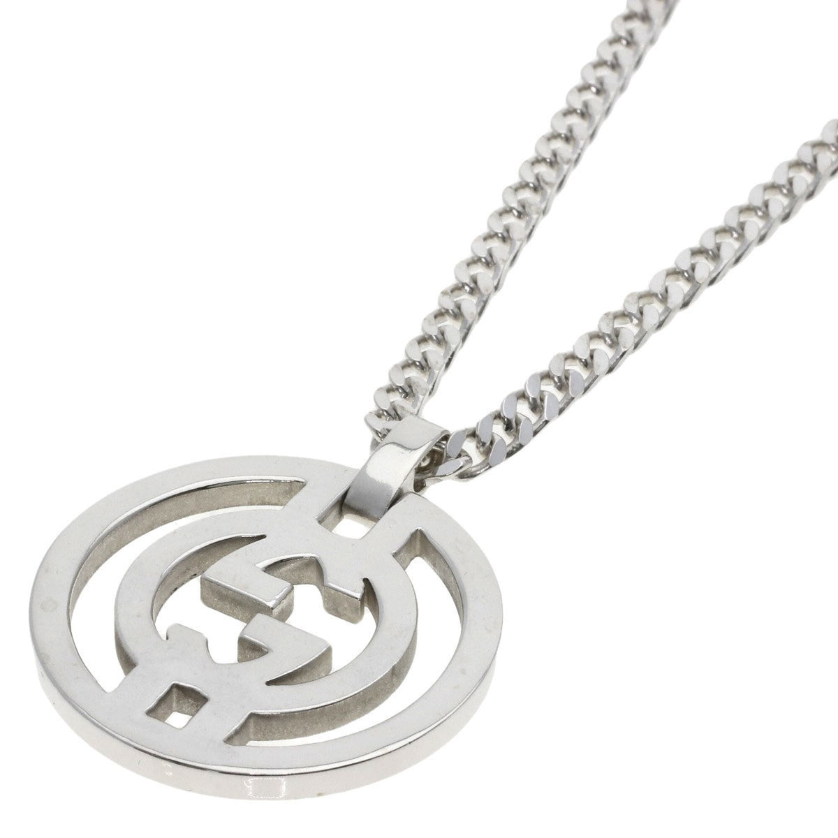 Gucci Interlocking Necklace, Silver, Women's — Like New