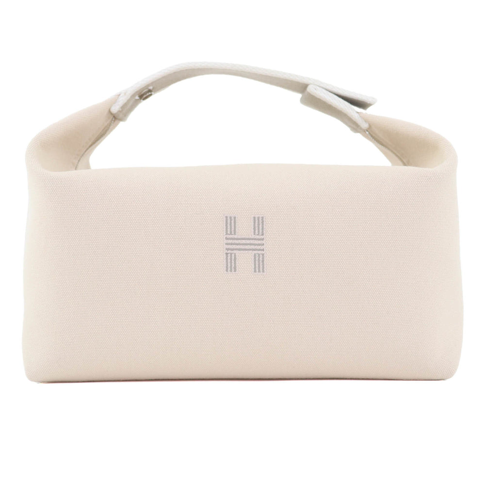 HERMES Bride-à-Brac GM 100% Cotton H Logo Sellier Button Handbag Pouch Ivory Made in France Women's — Like New