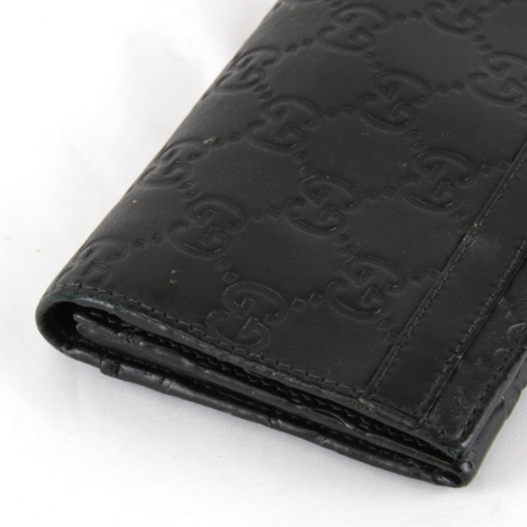 GUCCI 233112 493075 Long Wallet in Shimmer Leather, Black, Women's