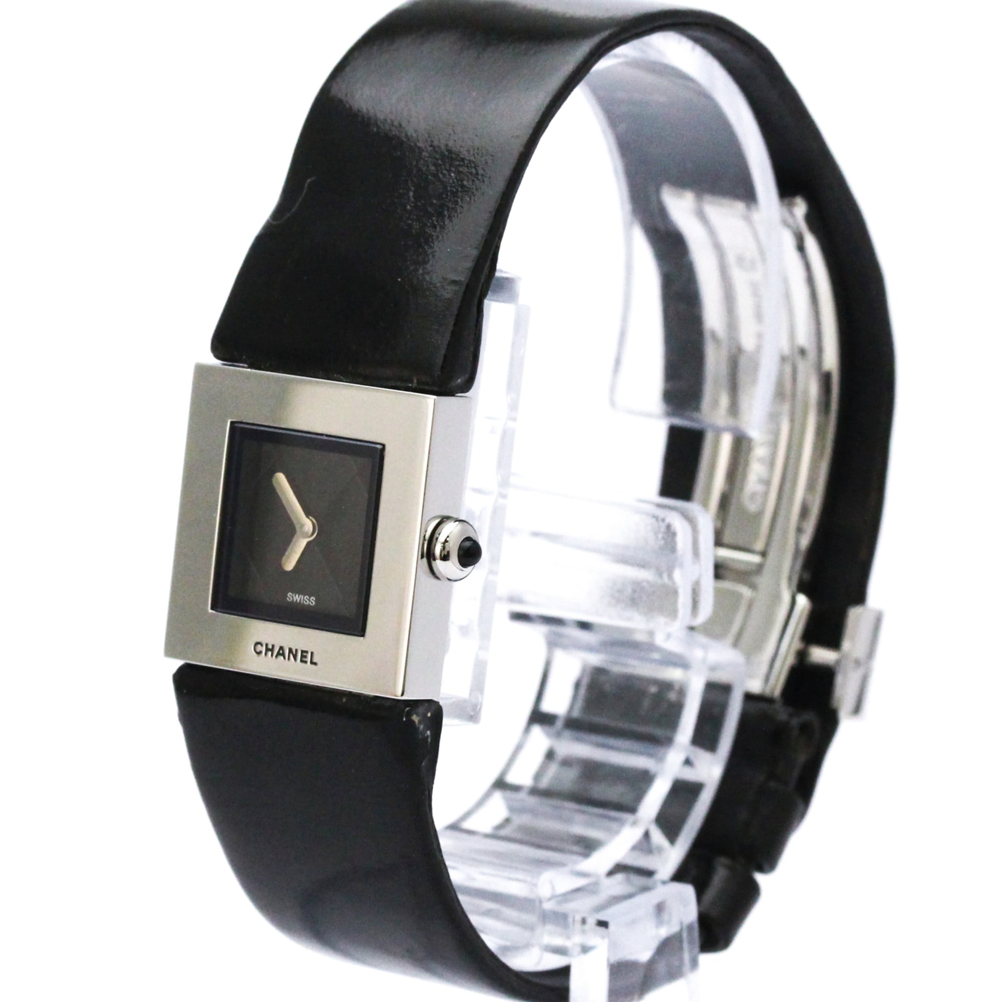 CHANEL Matelasse Steel Leather Quartz Ladies Watch H0116 Polished — Very Good