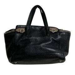 Salvatore Ferragamo Leather Gancini Handbag EZ-21 E424 Black Women's — Like New