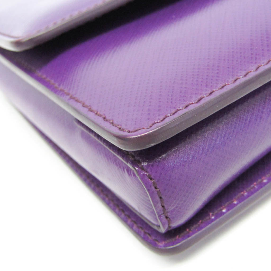 Salvatore Ferragamo Vara Chain Shoulder Bag AU 21 D855 Women's Leather Shoulder Bag Purple