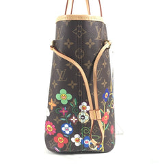 LOUIS VUITTON M13271 LV x TM Takashi Murakami Superflat Neverfull MM Bag Tote Shoulder Handbag with Pouch Monogram Canvas Men's Women's Brown — Like New
